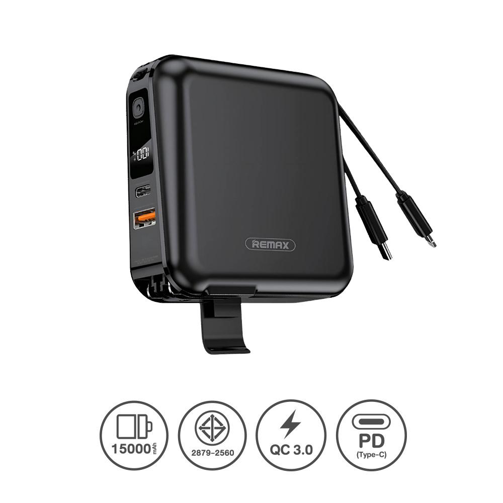 POWER BANK 15000 mAh REMAX (20W,W1501) Black thumbnail 3